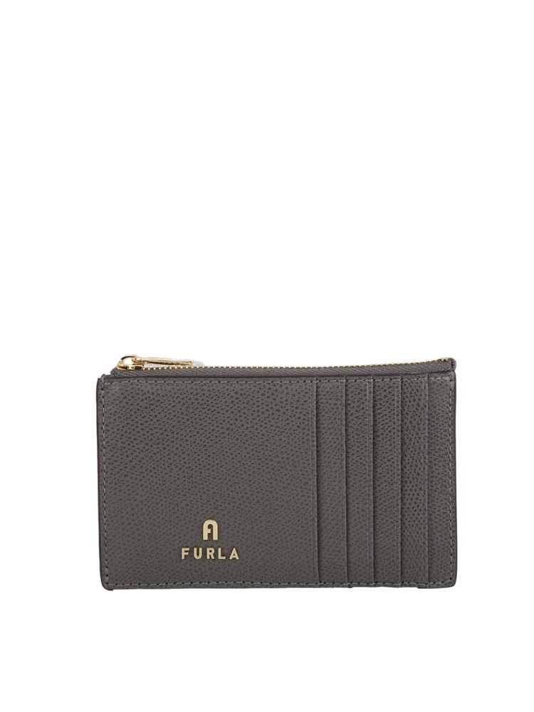 Porta carte di credito Furla Camelia M in pelle grigia