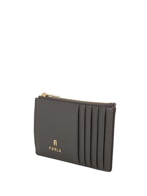 Porta carte di credito Furla Camelia M in pelle grigia in DONNA