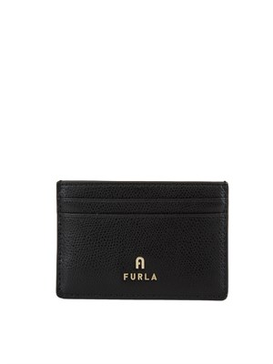 Porta carte di credito Furla Camelia S in pelle nera in DONNA