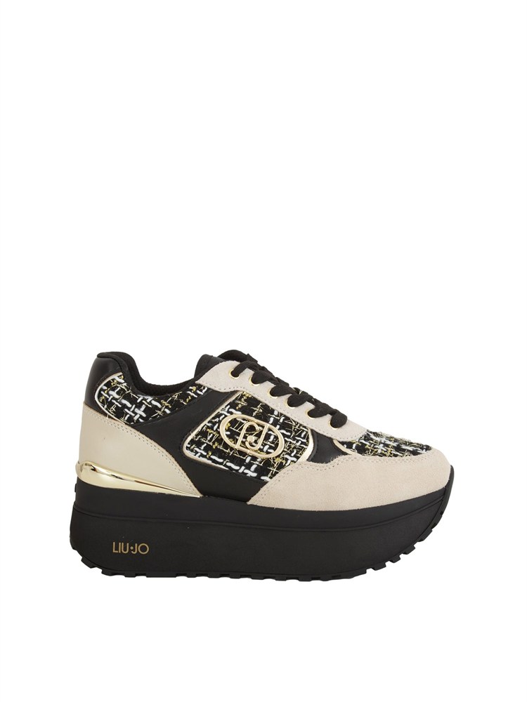 Sneakers Liu Jo donna in lurex e nylon nero e beige