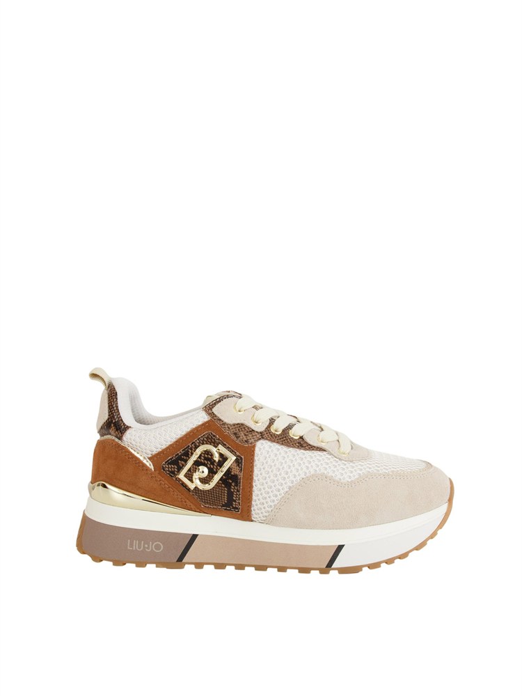 Sneakers Liu Jo donna in suede e mesh panna marrone