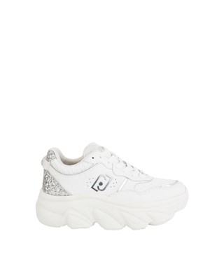 LIU JO Sneakers Liu-jo Steffy bianco in pelle e glitter in DONNA