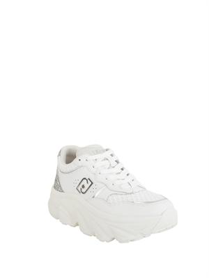 LIU JO Sneakers Liu-jo Steffy bianco in pelle e glitter in DONNA