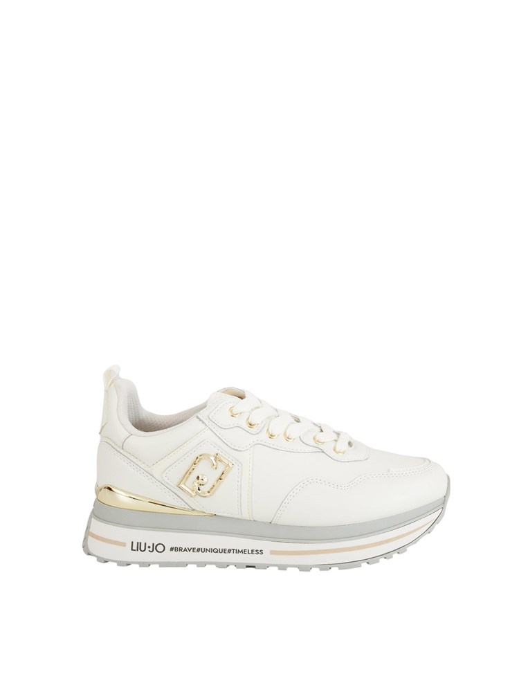 Sneakers Liu Jo donna in pelle bianca con dettagli in vernice tono su tono