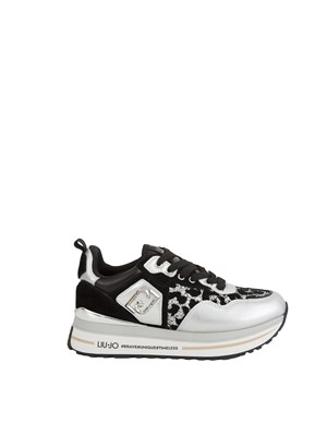 Sneakers Liu Jo donna con glitter animalier nero argento in DONNA