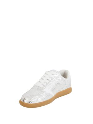 Sneakers Liu Jo donna in pelle crackle laminata argento in DONNA