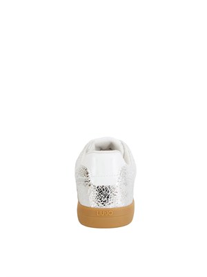 Sneakers Liu Jo donna in pelle crackle laminata argento in DONNA