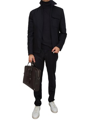 Maglia uomo a collo alto Peuterey in lana blu in UOMO