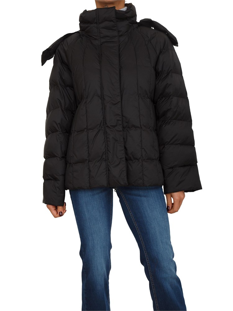 Piumino corto Romolo Max Mara MM in tessuto nero antigoccia