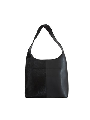 Borsa John Richmond in pelle nera e cavallino in UOMO