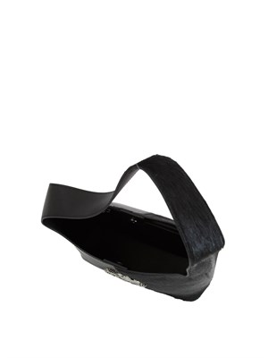 Borsa John Richmond in pelle nera e cavallino in UOMO