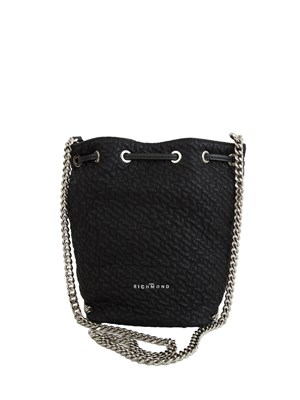 Borsa a secchiello John Richmond in ecopelle nera in UOMO