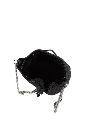 Borsa a secchiello John Richmond in ecopelle nera in UOMO