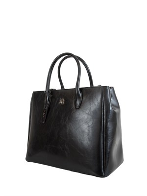 Borsa John Richmond in pelle nera lucida in UOMO