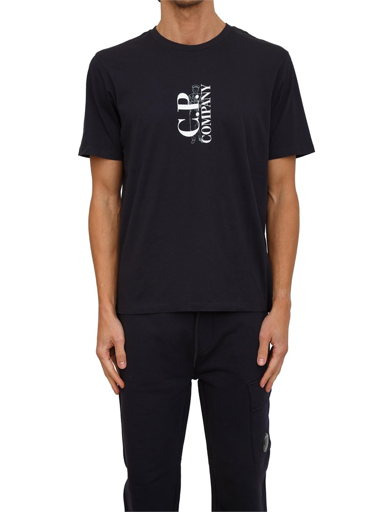 T-shirt uomo C.P. Company in cotone blu