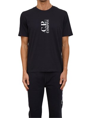 T-shirt uomo C.P. Company in cotone blu in UOMO