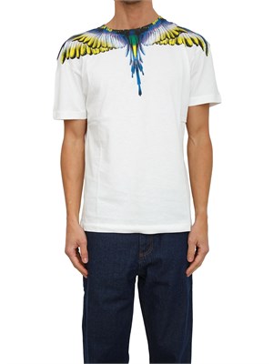 T-shirt County of Milan bianca stampa aquila multicolor in UOMO