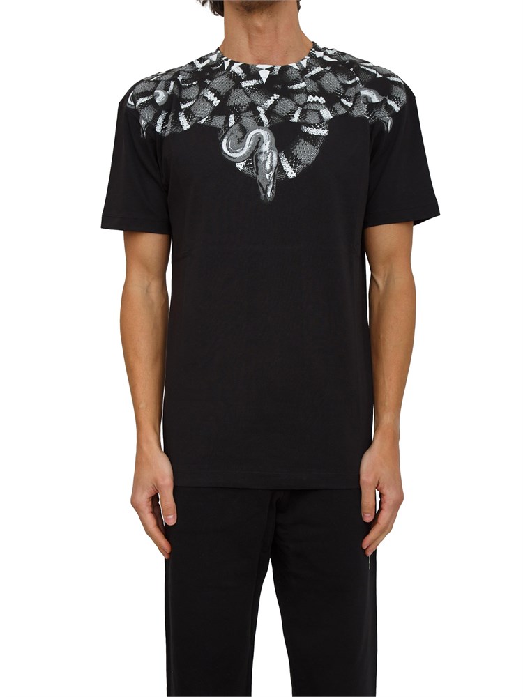 T-shirt County of Milan in cotone nero stampa serpente