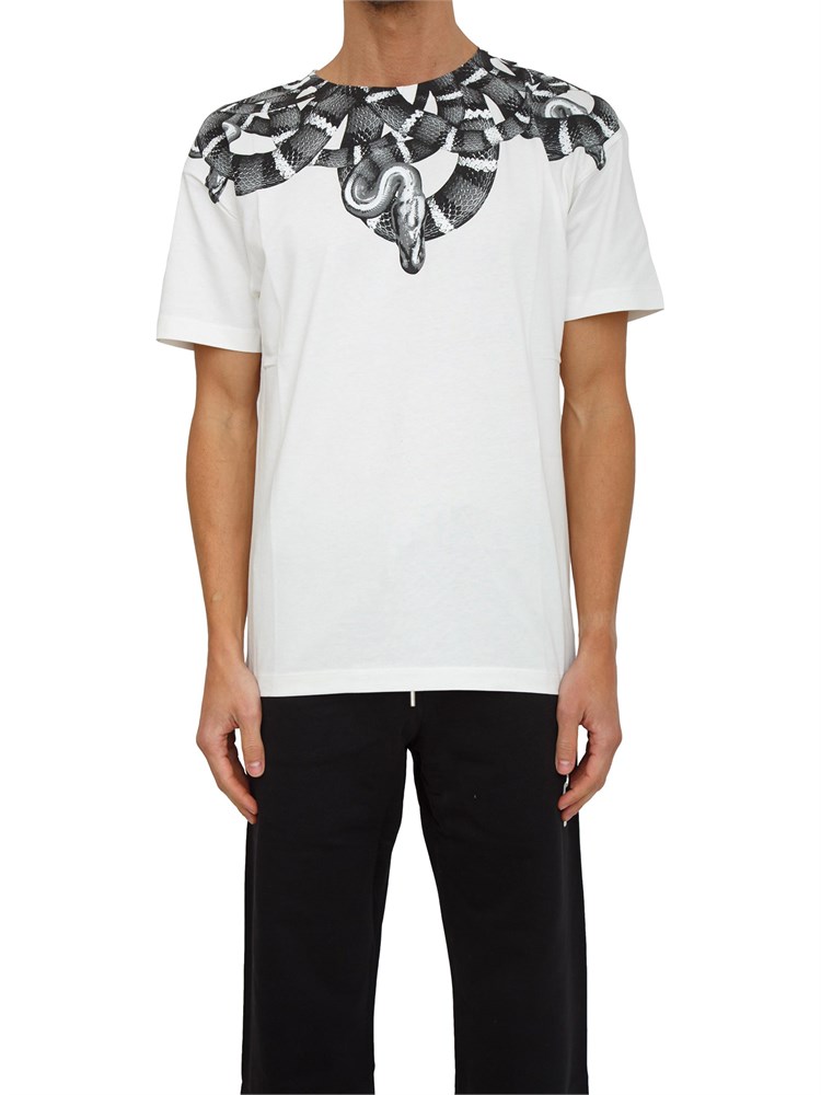 T-shirt County of Milan in cotone bianco stampa serpente