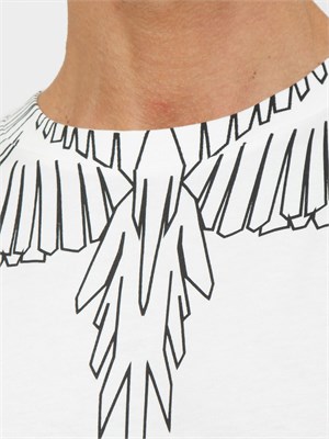 T-shirt uomo County of Milan in cotone bianco con stampa aquila in UOMO