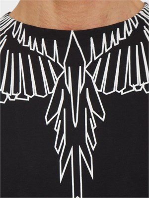 T-shirt uomo County of Milan in cotone nero con stampa aquila in UOMO