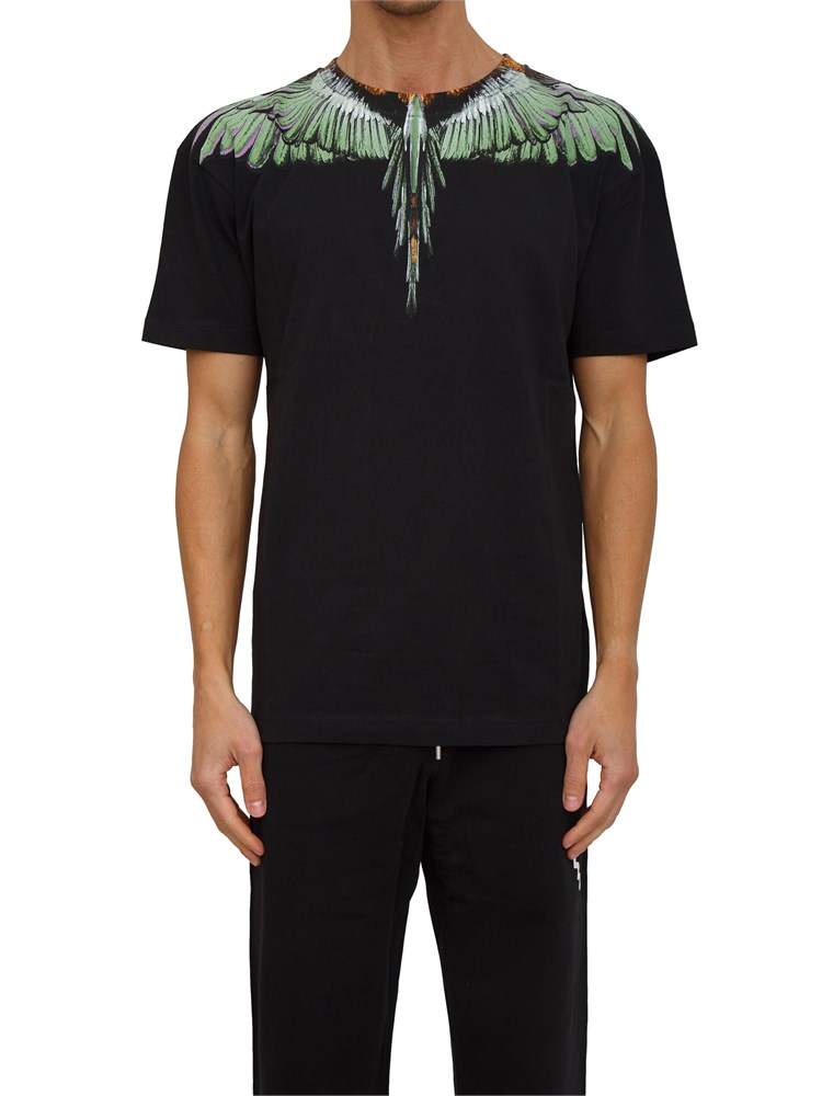 T-shirt County of Milan nera con stampa aquila verde