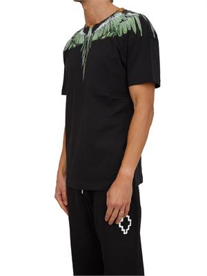 T-shirt County of Milan nera con stampa aquila verde in UOMO