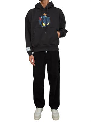 Felpa con cappuccio unisex GCDS grigia con stampa in UOMO