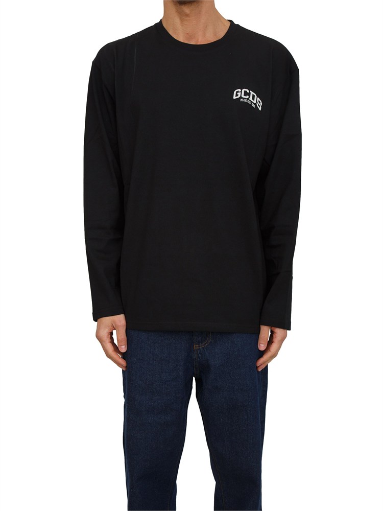 Maglia uomo GCDS a girocollo maniche e lunghe nera