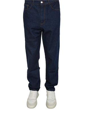 Jeans uomo GCDS lavaggio blu e logo retro in UOMO