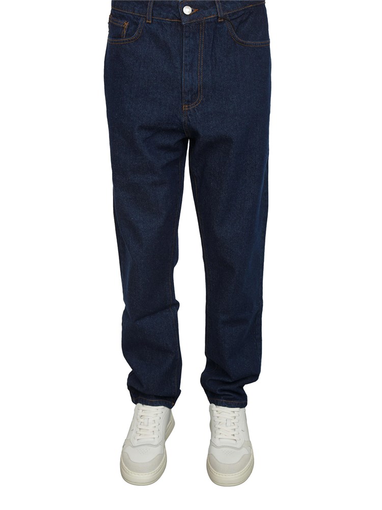 Jeans uomo GCDS lavaggio blu e logo retro