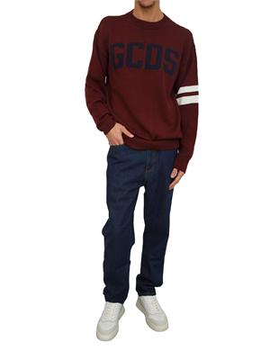 Jeans uomo GCDS lavaggio blu e logo retro in UOMO