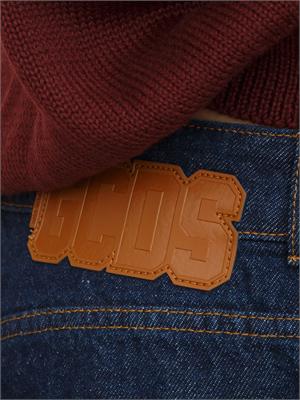 Jeans uomo GCDS lavaggio blu e logo retro in UOMO