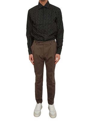 K.LAGERFELD Camicia uomo Karl Lagerfeld in cotone nero logo monogram all over in UOMO