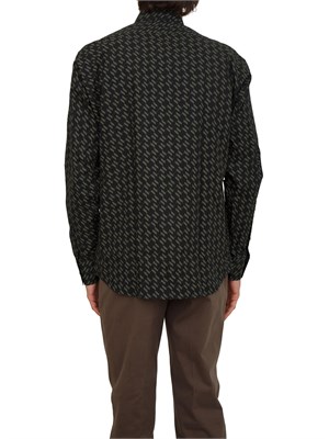 K.LAGERFELD Camicia uomo Karl Lagerfeld in cotone nero logo monogram all over in UOMO