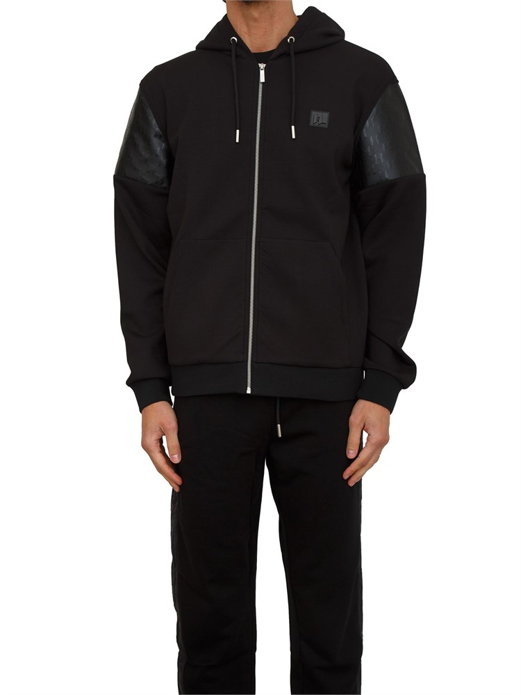 K.LAGERFELD Felpa uomo Karl Lagerfeld full zip con cappuccio in cotone nero