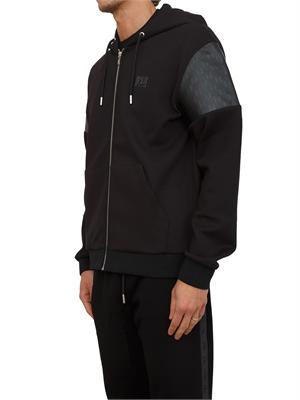 K.LAGERFELD Felpa uomo Karl Lagerfeld full zip con cappuccio in cotone nero in UOMO