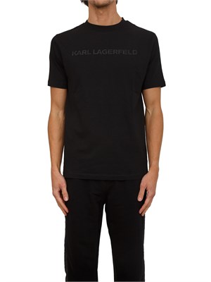 K.LAGERFELD T-shirt uomo Karl Lagerfeld nera con logo lettering in UOMO