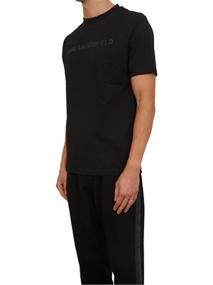 K.LAGERFELD T-shirt uomo Karl Lagerfeld nera con logo lettering in UOMO