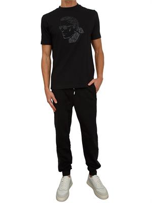 K.LAGERFELD T-shirt uomo Karl Lagerfeld nera con applicazione volto in UOMO