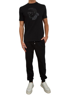 K.LAGERFELD T-shirt uomo Karl Lagerfeld nera con applicazione volto in UOMO