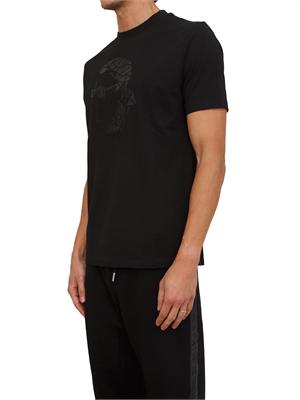 K.LAGERFELD T-shirt uomo Karl Lagerfeld nera con applicazione volto in UOMO