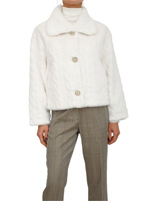 Cappotto corto Marielies Kocca doubleface bianco a trecce in DONNA