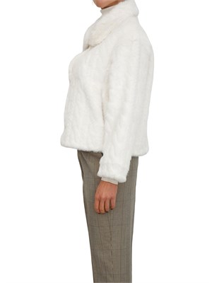 Cappotto corto Marielies Kocca doubleface bianco a trecce in DONNA