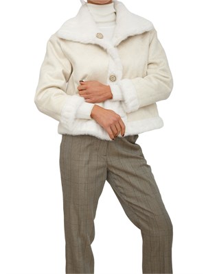 Cappotto corto Marielies Kocca doubleface bianco a trecce in DONNA