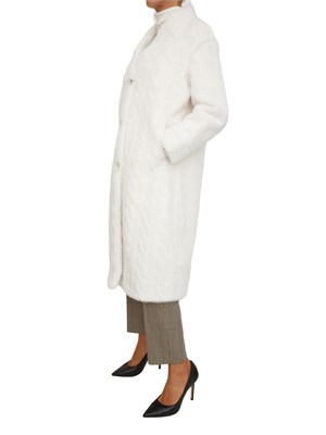 Cappotto doubleface Margarete Kocca in tessuto bianco a trecce in DONNA
