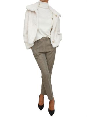 Pantalone Taty Kocca con stampa check tortora in DONNA