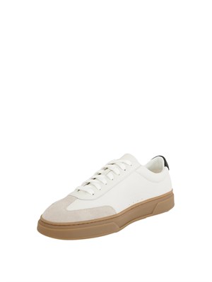 Sneakers Kierann Boss uomo in pelle martellata bianca in UOMO