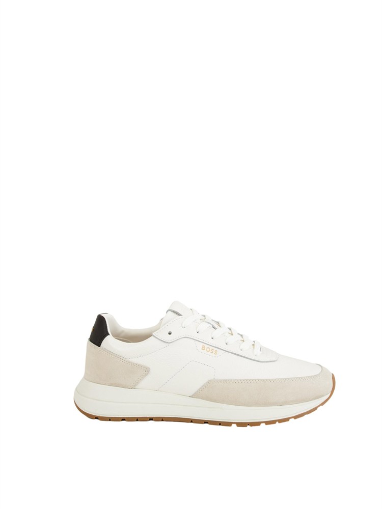 Sneakers Vinston Boss uomo in pelle bianca