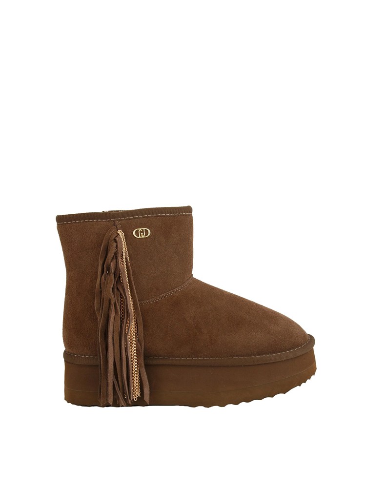 Stivaletti Liu Jo donna Jane 09 in suede taupe e frange